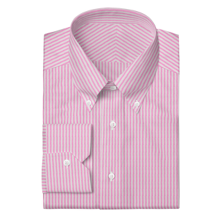 The Linen in Pink Stripe  Decent Apparel Button Down Mitered 