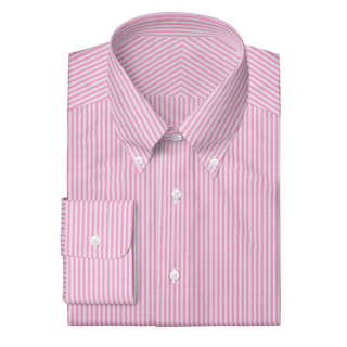 The Linen in Pink Stripe  Decent Apparel Button Down Wide Barrel 