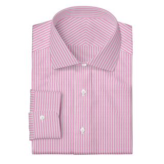 The Linen in Pink Stripe  Decent Apparel Classic Spread Barrel 