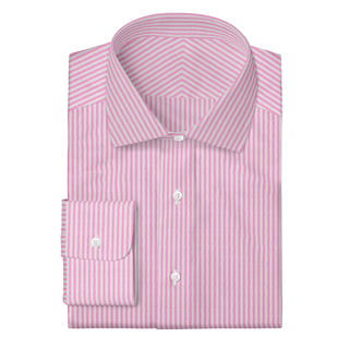 The Linen in Pink Stripe  Decent Apparel Classic Spread Wide Barrel 