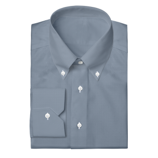 The Poplin in Blue Pinpoint  Decent Apparel Button Down Mitered 