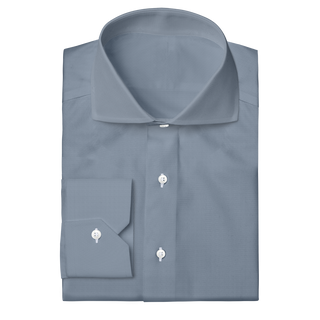 The Poplin in Blue Pinpoint  Decent Apparel Cutaway Mitered 