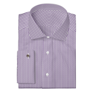 The Linen  Decent Apparel Purple Stripe Classic Spread Classic French