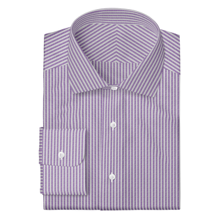 The Linen in Purple Stripe  Decent Apparel Classic Spread Wide Barrel 