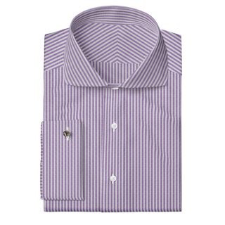 The Linen  Decent Apparel Purple Stripe Cutaway Classic French
