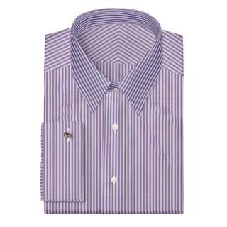 The Linen  Decent Apparel Purple Stripe Forward Point Classic French