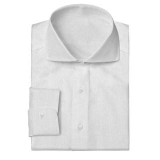 The Knit Dress Shirt in White Pique  Decent Apparel Cutaway Barrel 