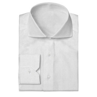 The Knit Dress Shirt in White Pique  Decent Apparel Cutaway Mitered 