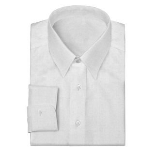 The Knit Dress Shirt in White Pique  Decent Apparel Forward Point Barrel 