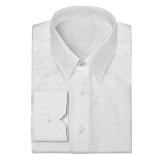 The Knit Dress Shirt in White Pique  Decent Apparel Forward Point Mitered 