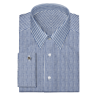 The Linen in Navy Blue Stripe  Decent Apparel Forward Point Classic French 